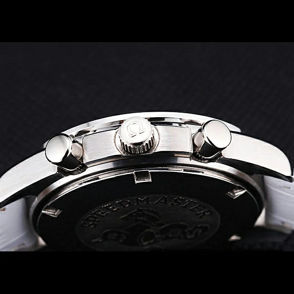 Omega Speedmaster Chronograph White Dial White Leather Bracelet new60345