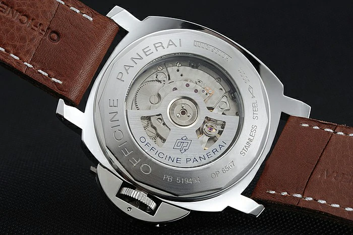 Panerai Luminor Automatic Power Reserve Black Dial Stainless Steel Case Brown Leather Strap new122722
