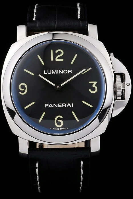 Panerai Luminor Black Dial Black Leather Bracelet new10421