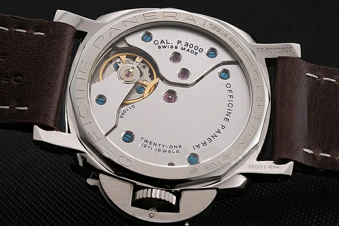 Panerai Luminor Black Dial Stainless Steel Case Brown Leather Strap new123959