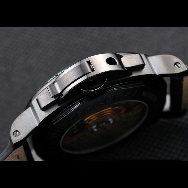 Panerai Luminor Black Ionized Stainless Steel Case Black Dial Black Leather Strap new58166