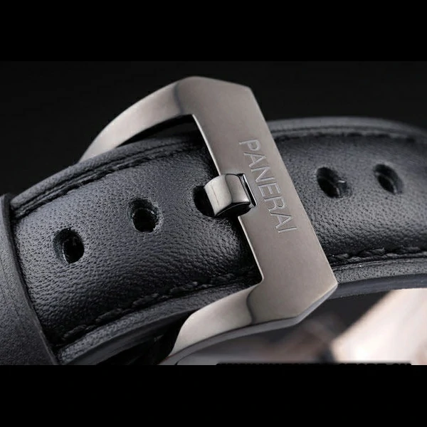 Panerai Luminor Black Ionized Stainless Steel Case Black Dial Black Leather Strap new58167
