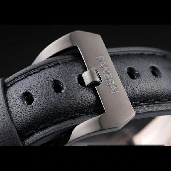 Panerai Luminor Black Ionized Stainless Steel Case Black Dial Black Leather Strap new58168