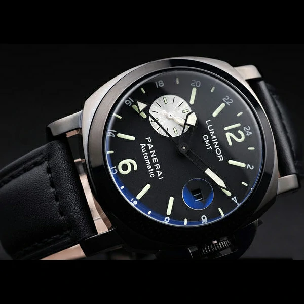 Panerai Luminor Black Ionized Stainless Steel Case Black Dial Black Leather Strap new58170