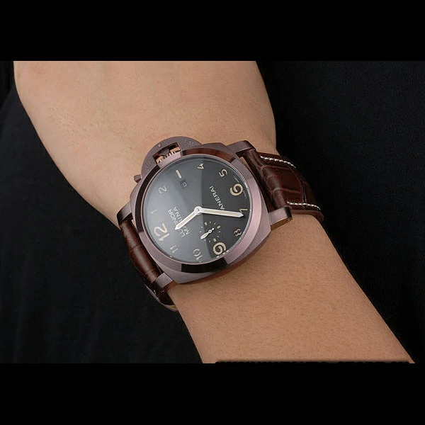 Panerai Luminor Brown Leather Strap Black Dial new59069