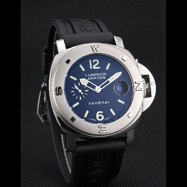 Panerai Luminor Brushed Stainless Steel Case Black Dial Black Rubber Strap new58218