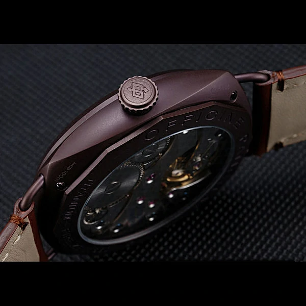 Panerai Luminor Marina Militare Purple Stainless Steel Bezel Brown Bracelet new60217