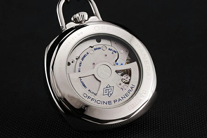 Panerai Luminor Pocket Watch Black Dial Stainless Steel Case And Chain new123573