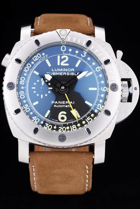 Panerai Luminor Submersible Black Dial Suede Leather Bracelet new80852