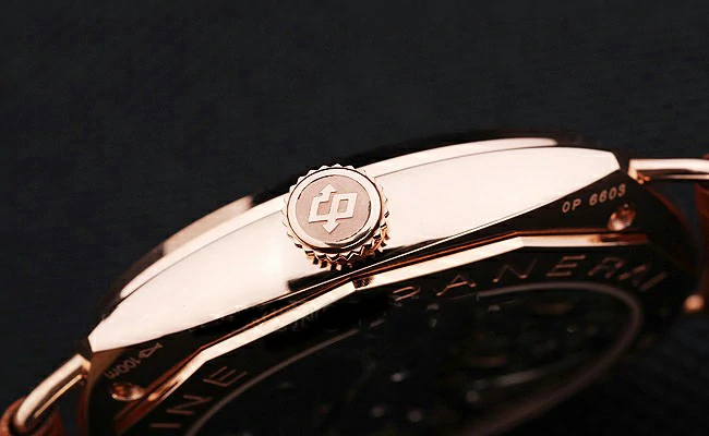 Panerai Radiomir Black Seal Black Dial Rose Gold Case Brown Leather Bracelet new10181