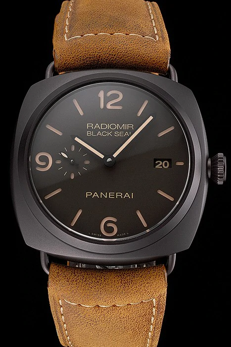 Panerai Radiomir Black Seal Brown Dial Black Case Brown Leather Strap new122089