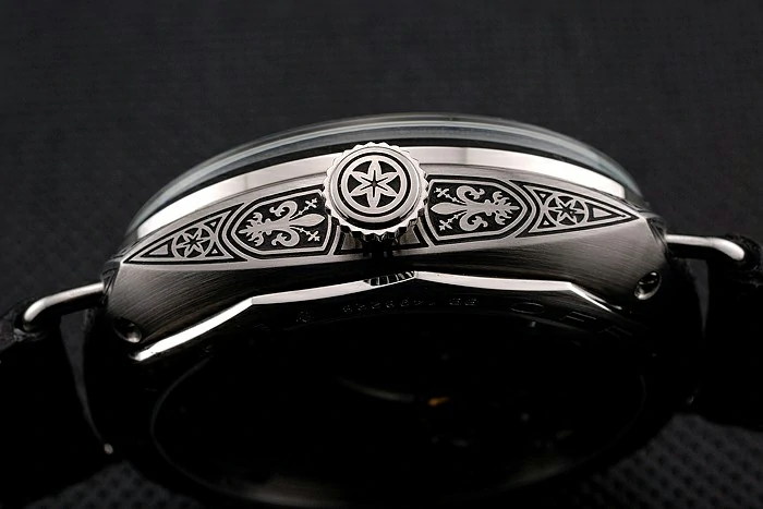 Panerai Radiomir Firenze 3 Days Acciaio PAM604 Black Dial Engraved Stainless Stell Case Black Leather Strap new122616