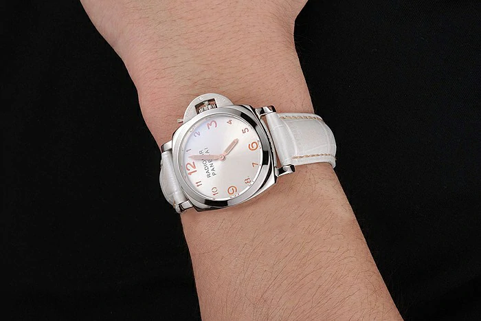 Panerai Radiomir White Dial Stainless Steel Case White Leather Strap new123910