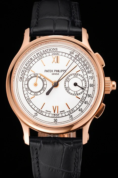 Patek Philippe 5170J White Dial Rose Gold Case Black Leather Strap new122995