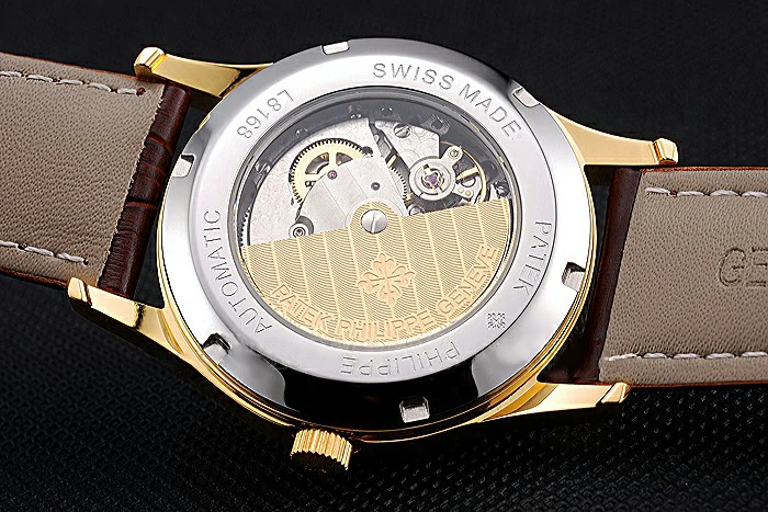 Patek Philippe Calatrava Gold Dial Gold Case Brown Leather Strap new120807