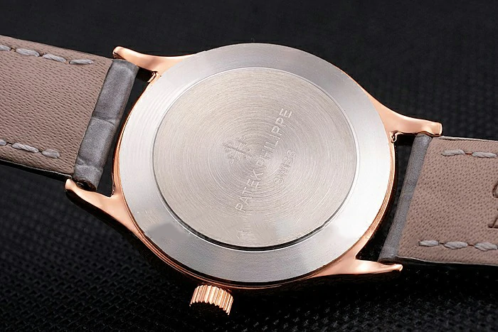 Patek Philippe Calatrava Gray Dial Rose Gold Case Gray Leather Strap new121947