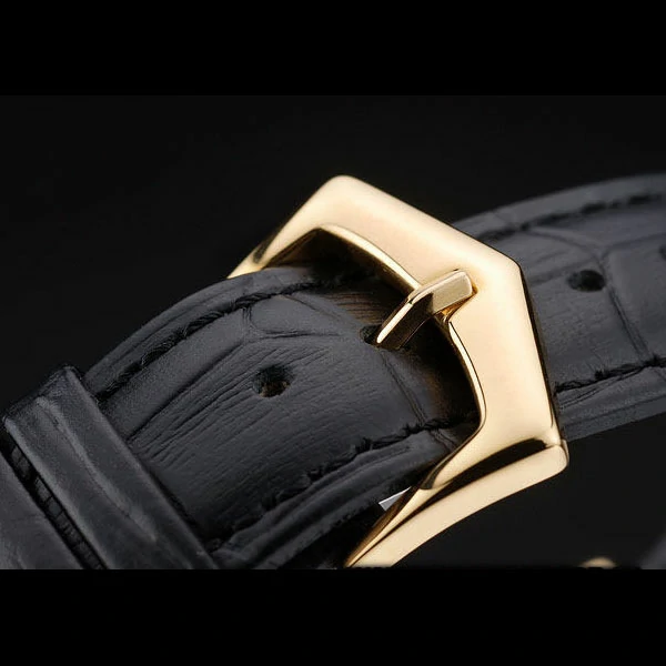 Patek Philippe Calatrava Polished Bezel Grey Dial Black Leather Strap new59006