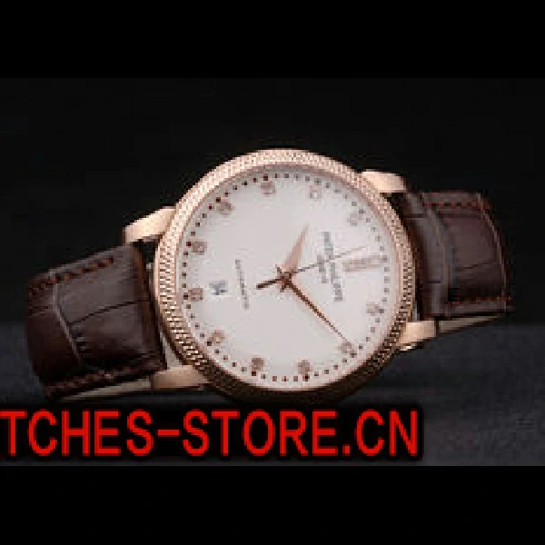 Patek Philippe Calatrava Ribbed Bezel Grey Dial Brown Leather Strap new59015