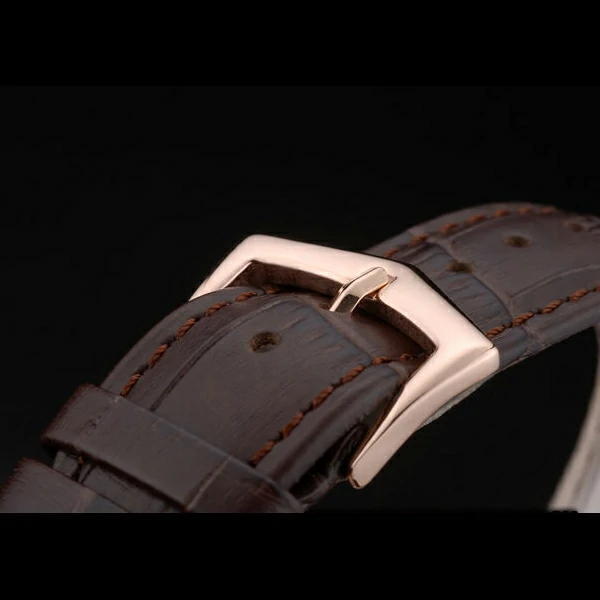 Patek Philippe Calatrava Ribbed Bezel Grey Dial Brown Leather Strap new59015