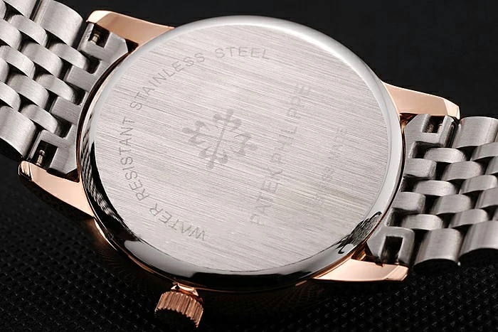 Patek Philippe Calatrava White Dial Blue Numerals Rose Gold Case Two Tone Bracelet new123934