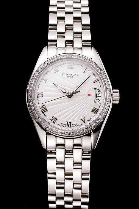 Patek Philippe Calatrava White Dial Diamond Bezel Stainless Steel Case And Bracelet new121997