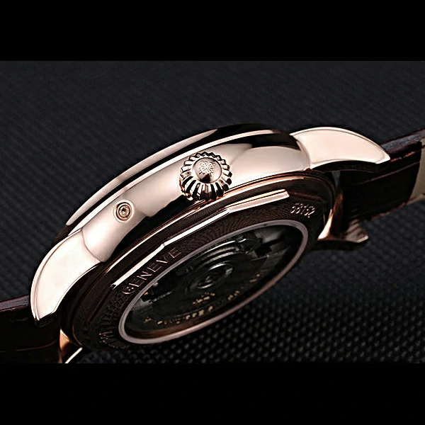 Patek Philippe Geneve Grand Complications Rose Dial Tourbillon Brown Leather Band new60056