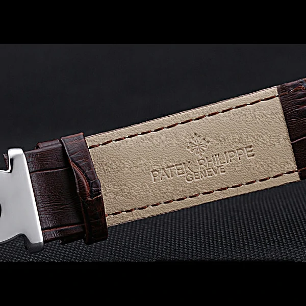 Patek Philippe Geneve Grand Complications White Dial Stainless Steel Bezel Brown Leather Band new60050