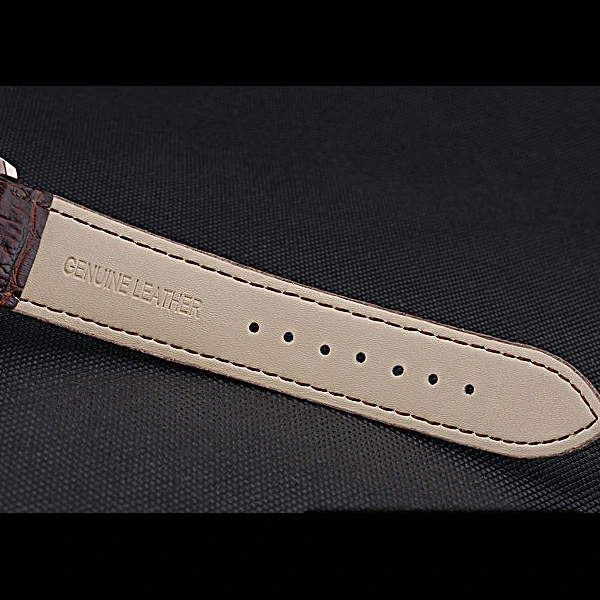 Patek Philippe Geneve Two Dial Rose Dial Rose Gold Bezel Brown Leather Band new60048