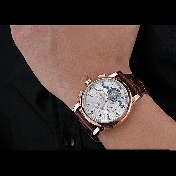 Patek Philippe Grand Complications Gold Case White Dial Roman Numerals Brown Leather Bracelet new60149