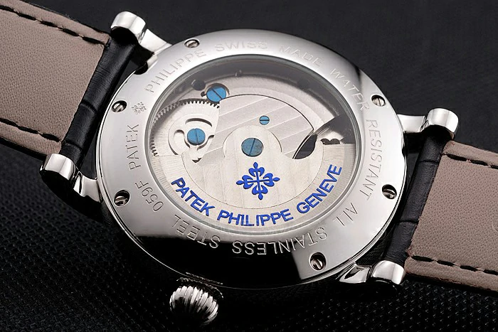 Patek Philippe Grand Complications Moonphase Perpetual Calendar Tourbillon Black Dial Stainless Steel Case Black Leather Strap new122622