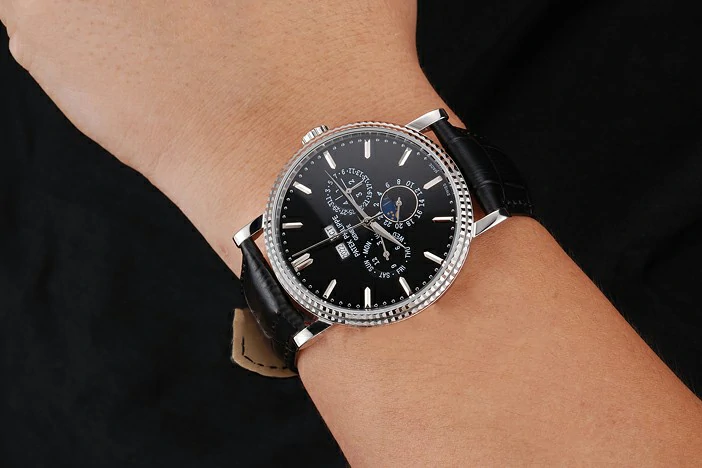 Patek Philippe Grand Complications Perpetual Calendar Black Dial Black Leather Bracelet new11501