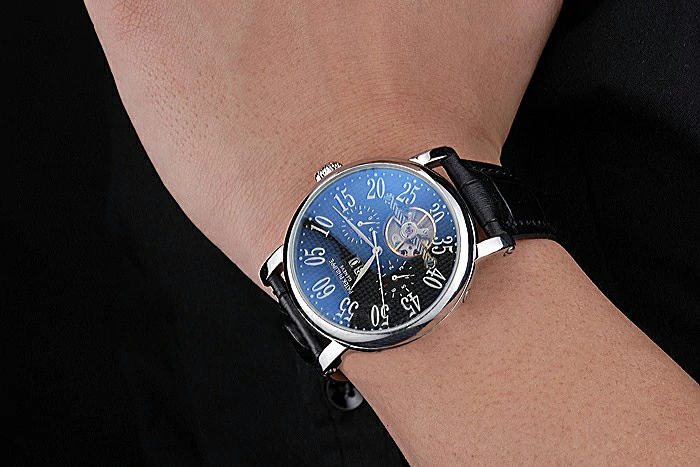 Patek Philippe Grand Complications Stainless Steel Case Black Dial Roman Numerals Black Leather Bracelet new118778