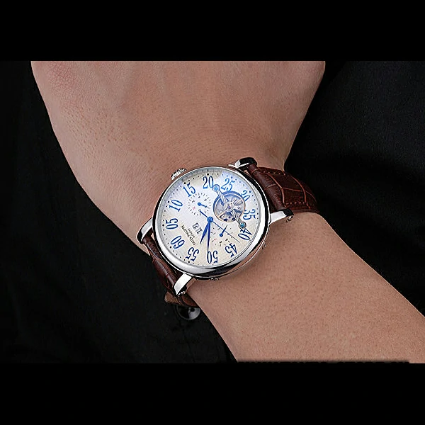 Patek Philippe Grand Complications Stainless Steel Case White Dial Roman Numerals Brown Leather new60153