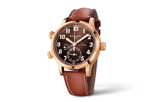 Patek Philippe Replica Watch Complication, 18k Rose Gold, Calatrava Pilot Travel Time 37,5mm, 7234R-001