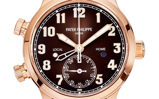 Patek Philippe Replica Watch Complication, 18k Rose Gold, Calatrava Pilot Travel Time 42mm, 5524R-001