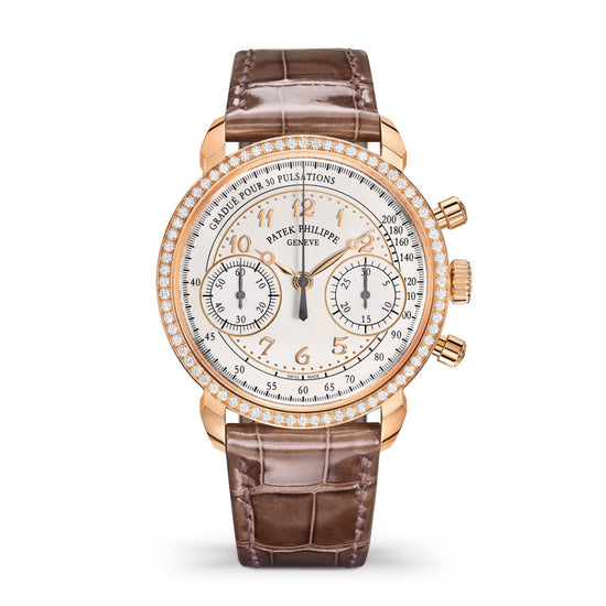 Patek Philippe Replica Watch Complication, 18k Rose Gold, Ladies Chronograph 38mm, 99 diamonds: ~0.99 ct., 7150/250R-001