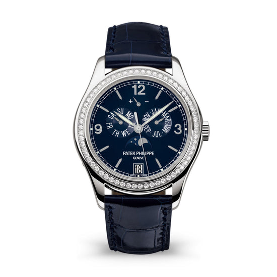 Patek Philippe Replica Watch Complication, 18k White Gold, 39mm, Annual Calendar / Moonphases 5147G-001