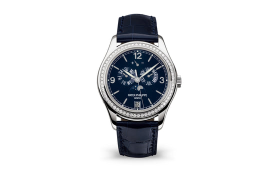 Patek Philippe Replica Watch Complication, 18k White Gold, 39mm, Annual Calendar / Moonphases 5147G-001