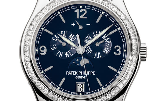 Patek Philippe Replica Watch Complication, 18k White Gold, 39mm, Annual Calendar / Moonphases 5147G-001
