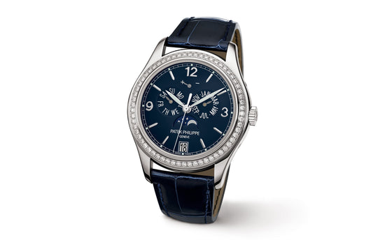 Patek Philippe Replica Watch Complication, 18k White Gold, 39mm, Annual Calendar / Moonphases 5147G-001