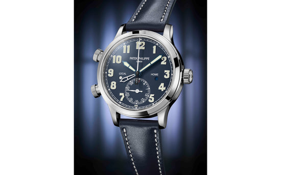 Patek Philippe Replica Watch Complication, 18k White Gold, Calatrava Pilot Travel Time 37,5mm, 7234G-001