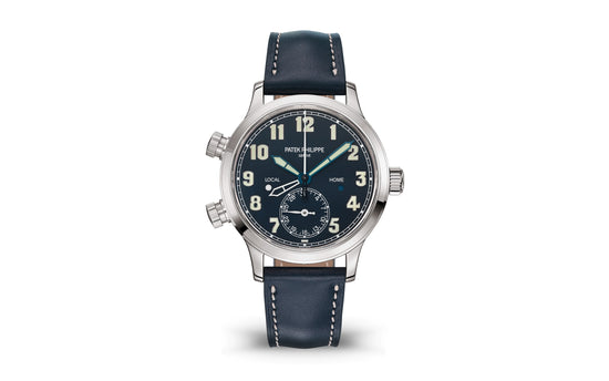 Patek Philippe Replica Watch Complication, 18k White Gold, Calatrava Pilot Travel Time 37,5mm, 7234G-001