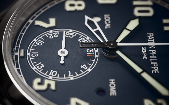 Patek Philippe Replica Watch Complication, 18k White Gold, Calatrava Pilot Travel Time 37,5mm, 7234G-001