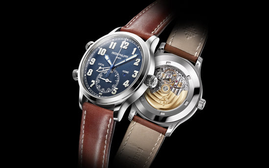 Patek Philippe Replica Watch Complication, 18k White Gold, Calatrava Pilot Travel Time 42mm, 5524G-001