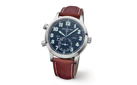 Patek Philippe Replica Watch Complication, 18k White Gold, Calatrava Pilot Travel Time 42mm, 5524G-001