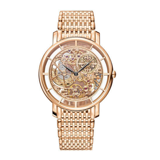 Patek Philippe Replica Watch Complication Calatrava Skeleton movement with hand-engraved decoration, 18k Rose Gold, 39mm, 5180/1R-001