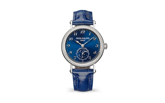 Patek Philippe Replica Watch Complication Moon Phases, 18k White Gold with 132 (~1.09 cts.) brilliant-cut diamonds, 33mm, 7121/200G-001