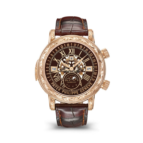 Patek Philippe Replica Watch Grand Complication, 18k Rose Gold, 44mm, Sky Moon Tourbillon 6002R-001