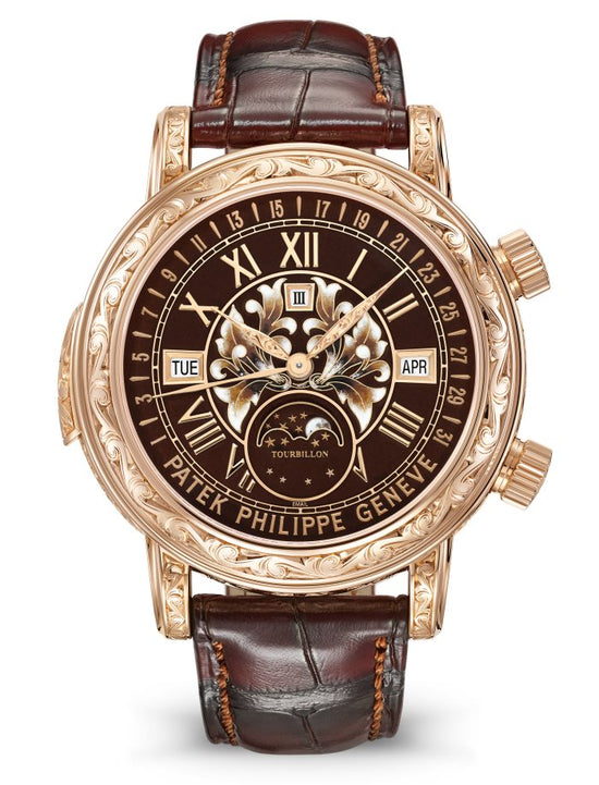 Patek Philippe Replica Watch Grand Complication, 18k Rose Gold, 44mm, Sky Moon Tourbillon 6002R-001
