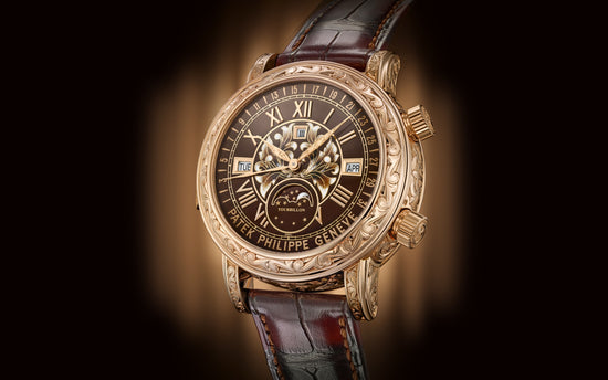 Patek Philippe Replica Watch Grand Complication, 18k Rose Gold, 44mm, Sky Moon Tourbillon 6002R-001